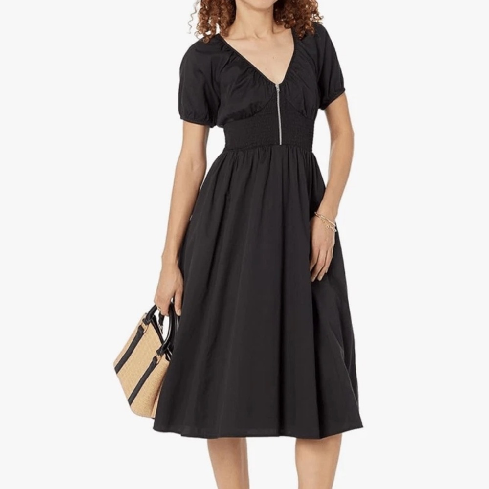 The Drop Daksha Smocked Zipper Detail Dress NWT